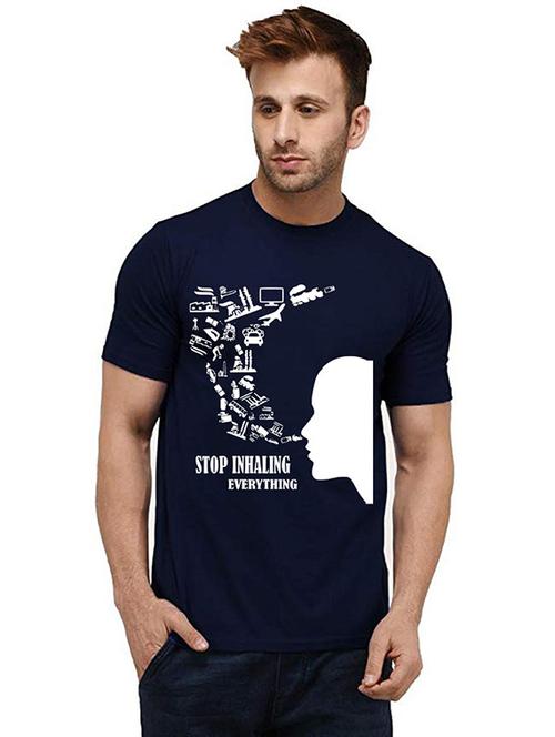men round neck front print t-shirt - 20985612 - Very Small Image - 1