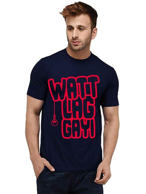 men round neck front print t-shirt - 20985725 - Very Small Image - 1