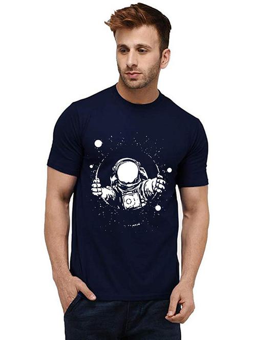 men round neck front printed t-shirt - 20985763 - Very Small Image - 1