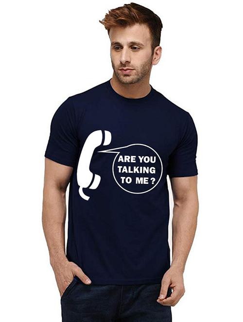 men round neck front print t-shirt - 20986007 - Very Small Image - 1