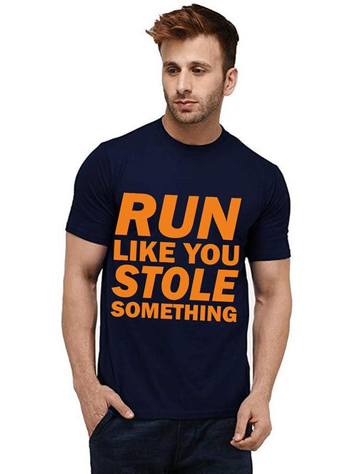 men round neck front print t-shirt - 20986038 - Very Small Image - 1