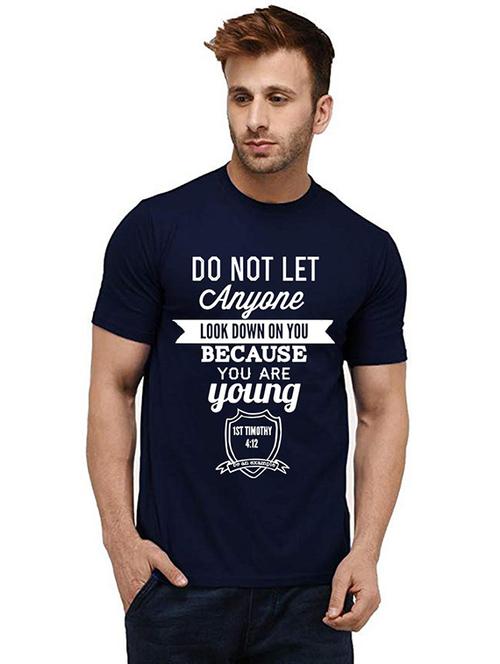 men's round neck front print t-shirt - 20986159 - Very Small Image - 1