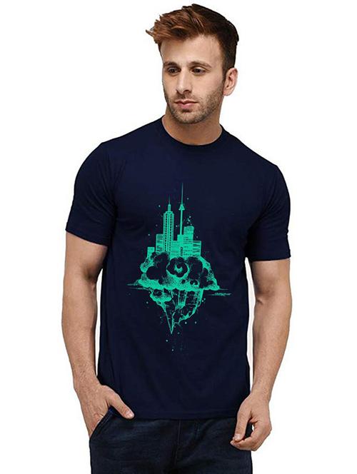 men round neck front print t-shirt - 20986175 - Very Small Image - 1