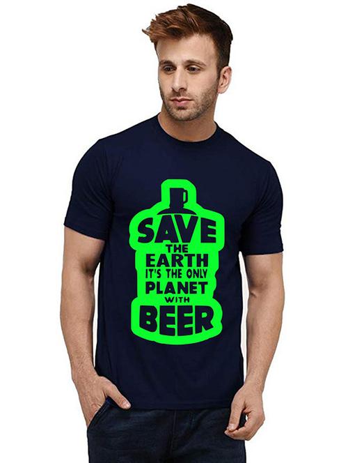 men round neck front printed t-shirt - 20986440 - Very Small Image - 1