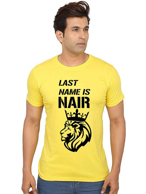 yellow front printed casual t-shirt - 20987121 - Very Small Image - 1