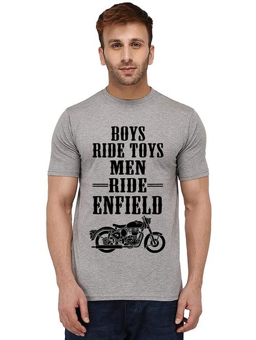 grey front printed casual t-shirt - 20989163 - Very Small Image - 1
