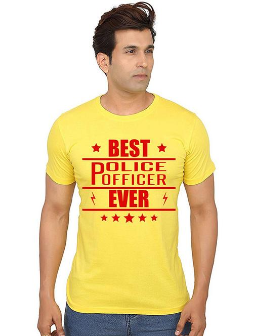 yellow front printed casual t-shirt - 20990606 - Very Small Image - 1