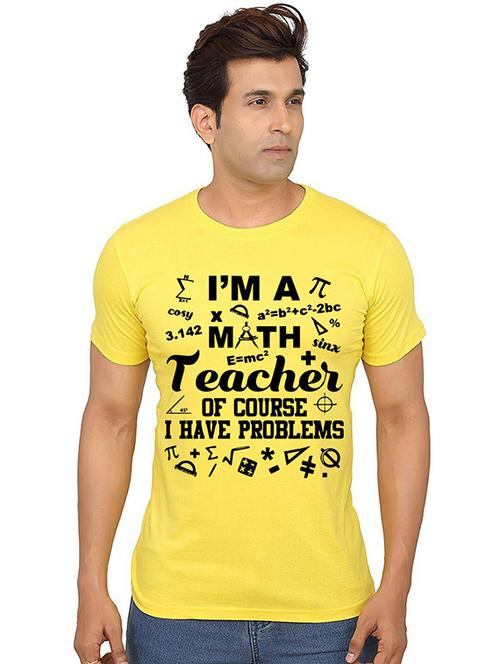 yellow front printed casual t-shirt - 20990735 - Very Small Image - 1