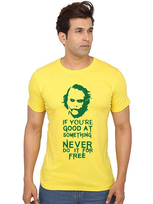 yellow front printed casual t-shirt - 20991050 - Very Small Image - 1