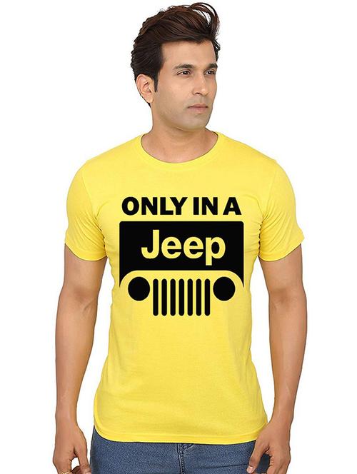 yellow front printed casual t-shirt - 20991661 - Very Small Image - 1