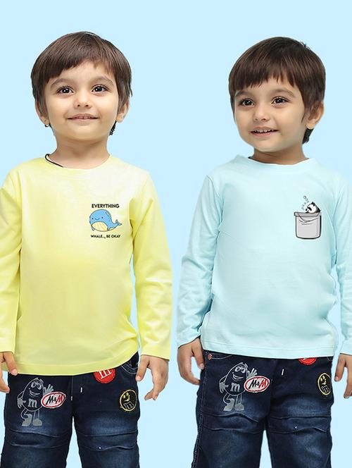 boys pack of placement printed t-shirts - 20996343 - Very Small Image - 1