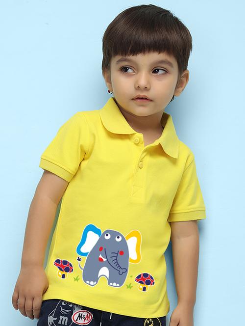yellow cotton blend tshirt - 20996432 - Very Small Image - 1