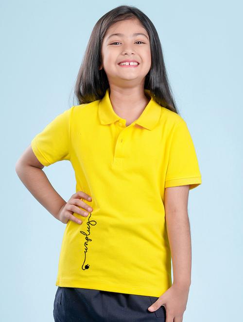 girls polo neck placement printed tees - 20996476 - Very Small Image - 1