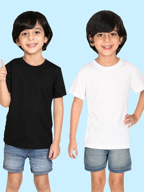 pack of 2 - plain cotton blend t-shirt - 20996575 - Very Small Image - 1