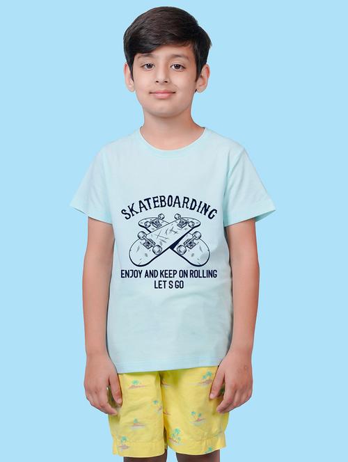 light blue cotton blend tshirt - 20996582 - Very Small Image - 1
