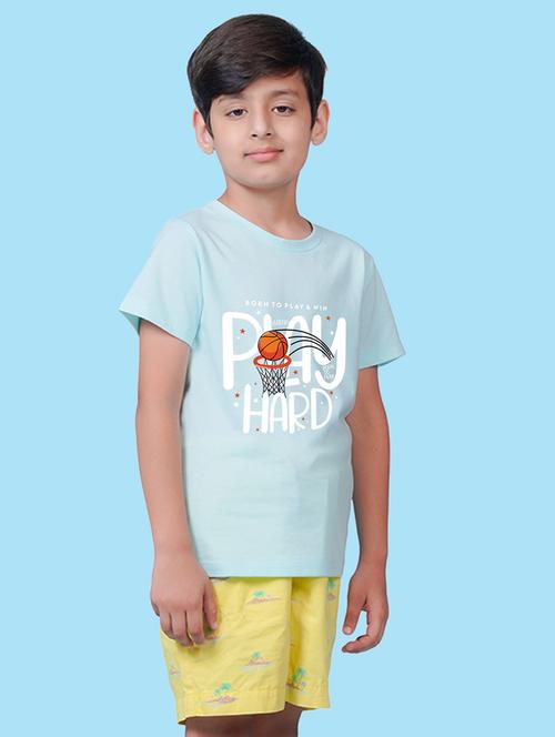 light blue cotton blend tshirt - 20996606 - Very Small Image - 1