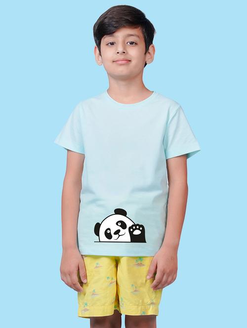 light blue cotton blend tshirt - 20996641 - Very Small Image - 1