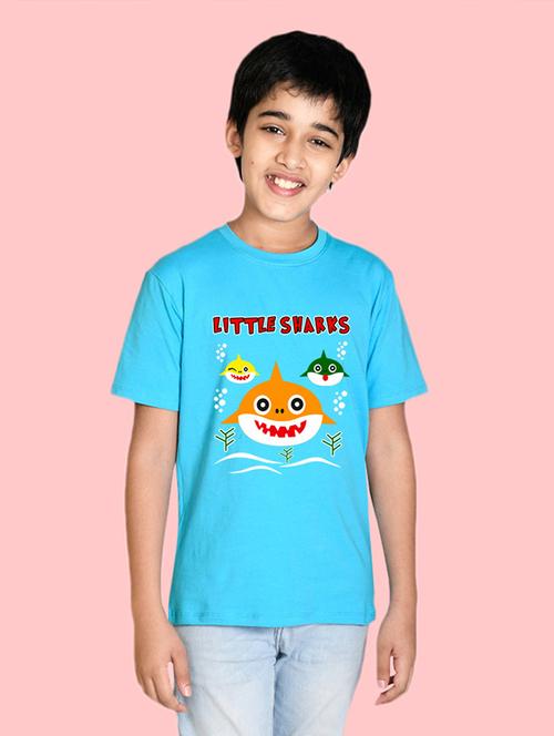 turquoise blue cotton blend t-shirt - 20996680 - Very Small Image - 1