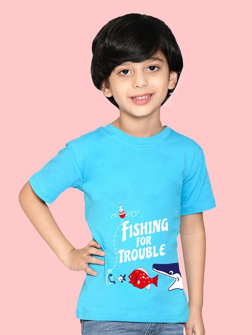blue cotton blend tshirt - 20996791 - Very Small Image - 1