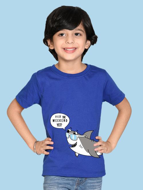 blue cotton blend tshirt - 20996806 - Very Small Image - 1