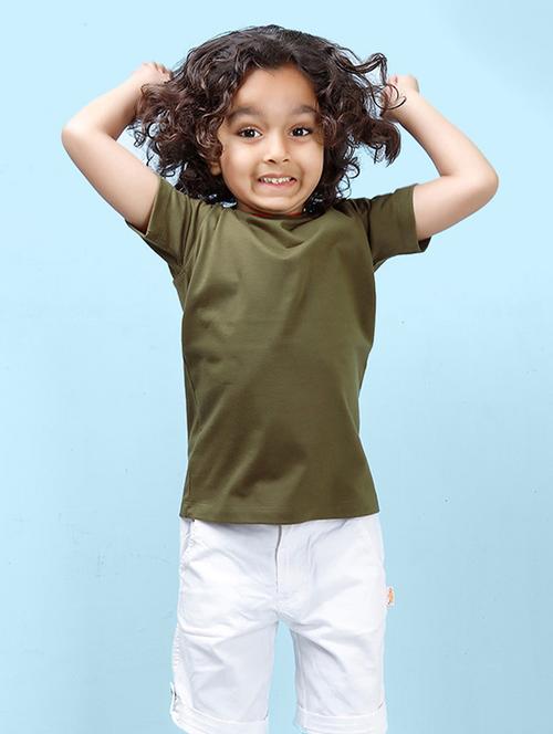 olive cotton blend t-shirt - 20996813 - Very Small Image - 1