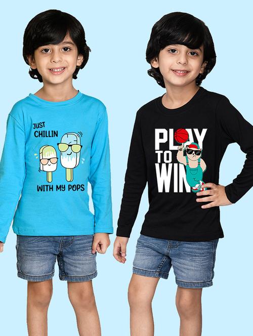 pack of 2 - multi colored cotton blend t-shirt - 20996821 - Very Small Image - 1