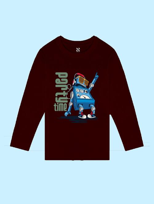 maroon cotton blend tshirt - 20996903 - Very Small Image - 1