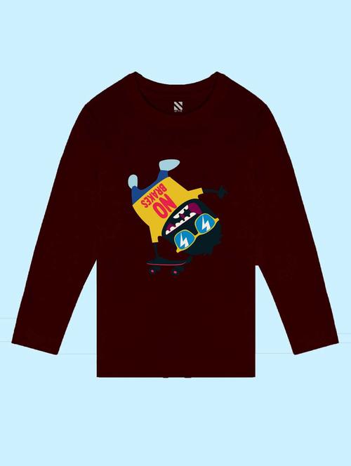 maroon cotton blend tshirt - 20996918 - Very Small Image - 1