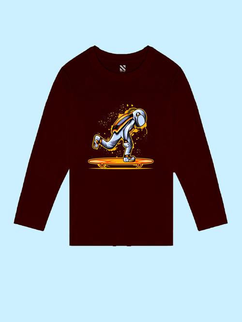 maroon cotton blend tshirt - 20996945 - Very Small Image - 1