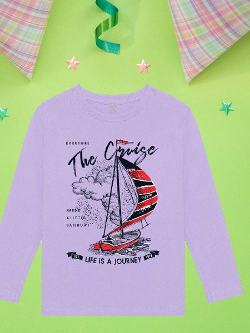 lavender front printed casual t-shirt - 20996973 - Very Small Image - 1