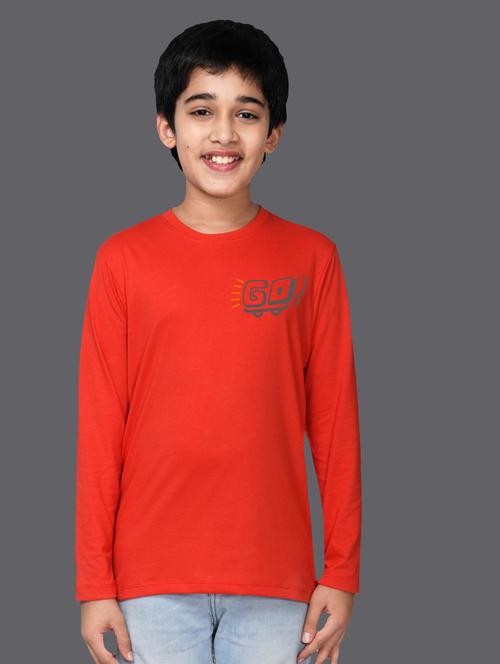 red cotton blend tshirt - 20996991 - Very Small Image - 1