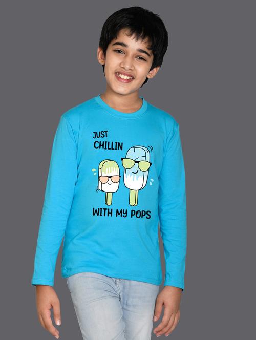 blue cotton blend tshirt - 20997006 - Very Small Image - 1