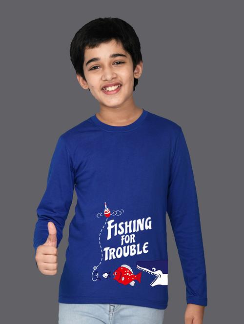 blue cotton blend tshirt - 20997017 - Very Small Image - 1