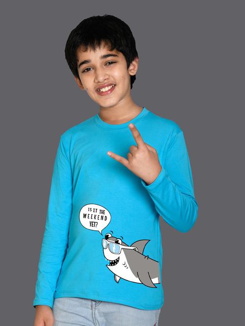 blue cotton blend tshirt - 20997057 - Very Small Image - 1