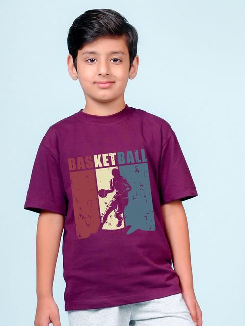 purple cotton blend t-shirt - 20997223 - Very Small Image - 1