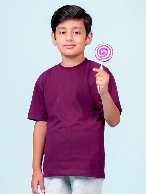purple cotton blend graphic t-shirt - 20997275 - Very Small Image - 1