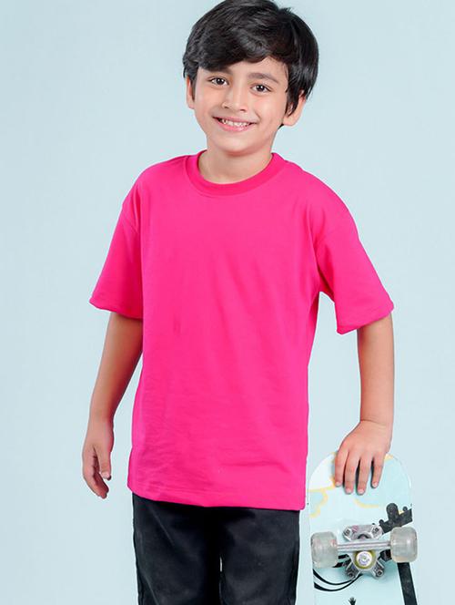 pink cotton blend back print t-shirt - 20997298 - Very Small Image - 1