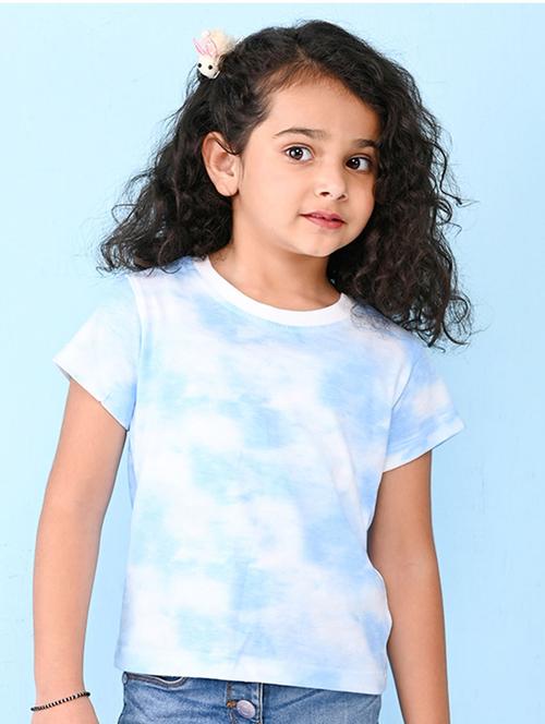 light blue tie & dye printed casual top - 20997415 - Very Small Image - 1