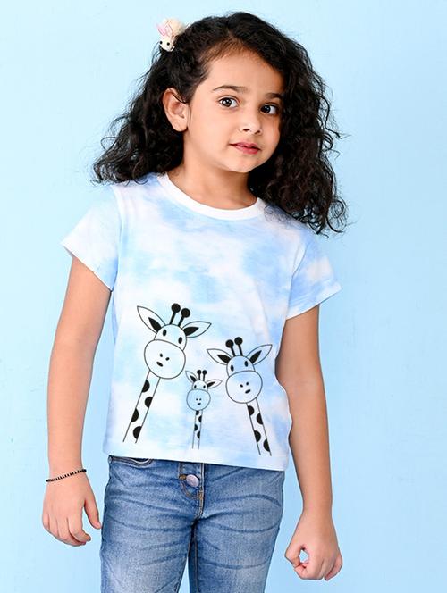 light blue tie & dye printed casual top - 20997481 - Very Small Image - 1