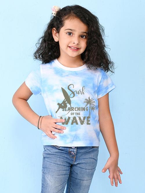 light blue tie & dye printed casual top - 20997514 - Very Small Image - 1