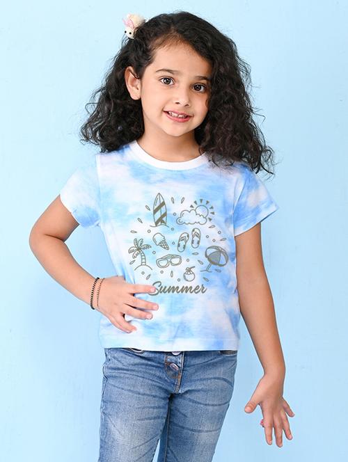 light blue cotton blend tee - 20997518 - Very Small Image - 1