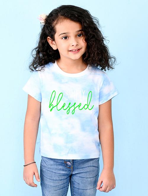 light blue tie & dye printed casual top - 20997525 - Very Small Image - 1