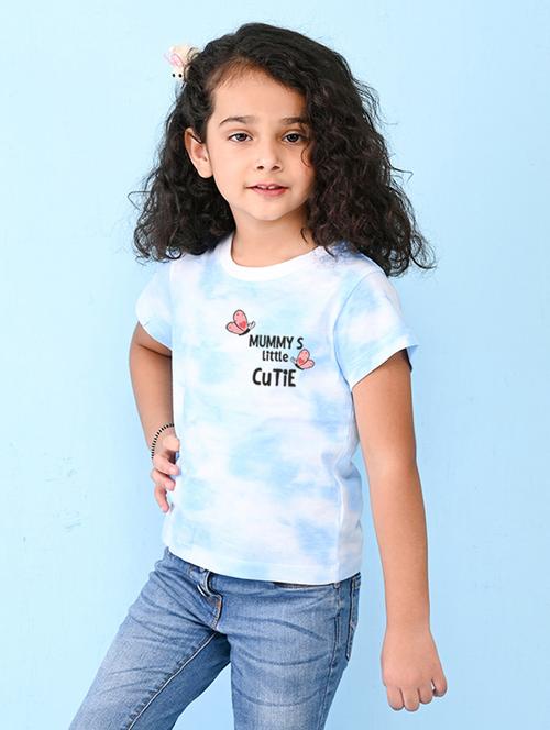 light blue tie & dye printed casual top - 20997542 - Very Small Image - 1