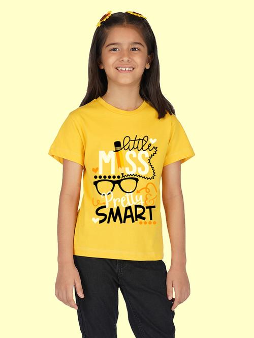 yellow cotton blend tee - 20997604 - Very Small Image - 1