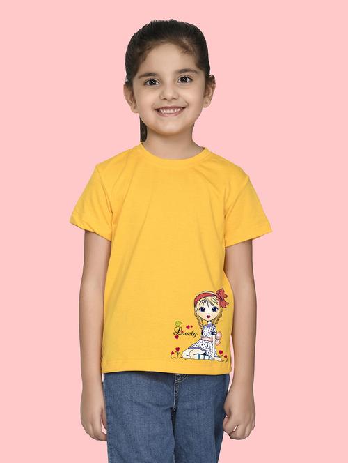 yellow cotton blend tee - 20997626 - Very Small Image - 1