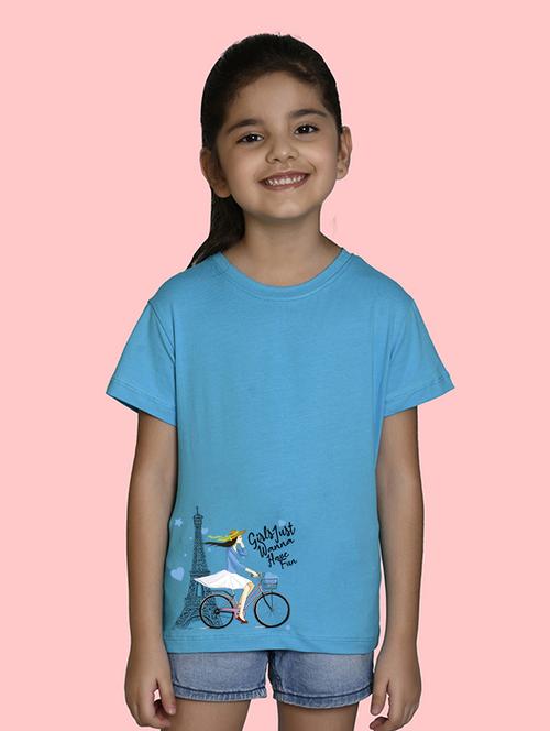 blue cotton blend tee - 20997648 - Very Small Image - 1