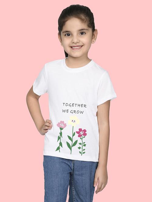 white cotton blend tee - 20997661 - Very Small Image - 1
