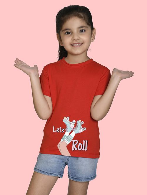 red cotton blend tee - 20997672 - Very Small Image - 1