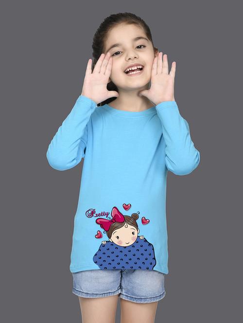 light blue cotton blend tee - 20997913 - Very Small Image - 1