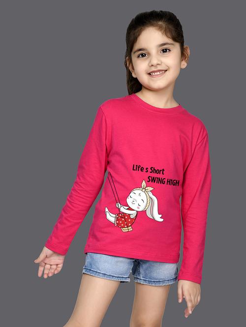 pink cotton blend tee - 20997937 - Very Small Image - 1